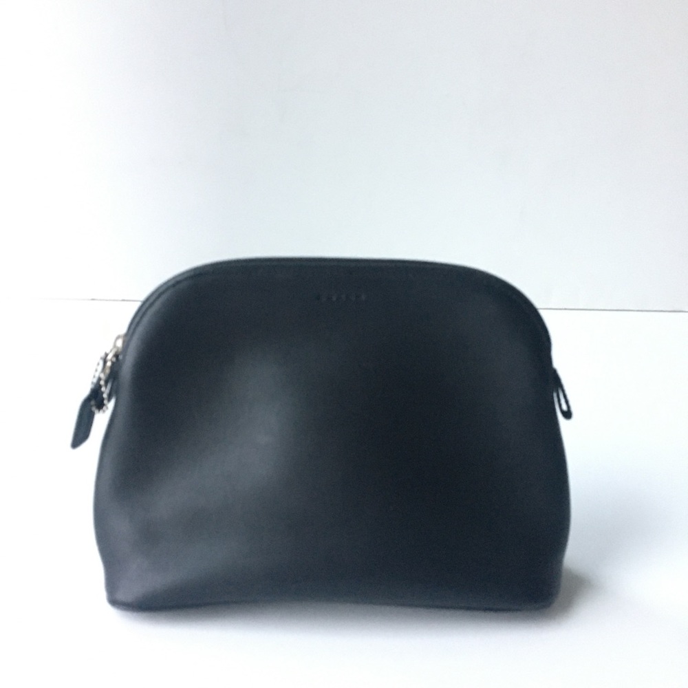 COACH Black Leather Cosmetic Pouch - Picture 3 of 13